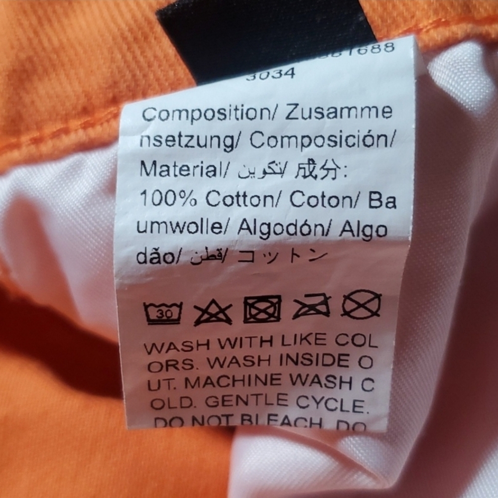 Shein Size 10 Jeans 100% Cotton Denim Orange Wide Straight Leg Pants High Rise - Picture 11 of 11